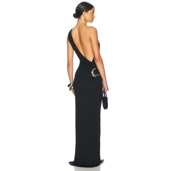 Staud Zenith Dress in Black Medium New Womens Midi Jersey Cocktail - Picture 1 of 16